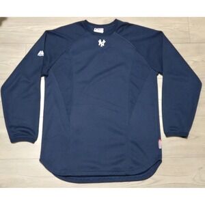 New York Yankees Majestic Navy Blue Therma Base Pullover Shirt Mens Large